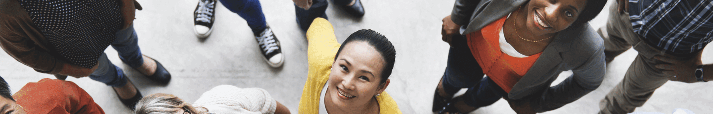 Group of people looking up