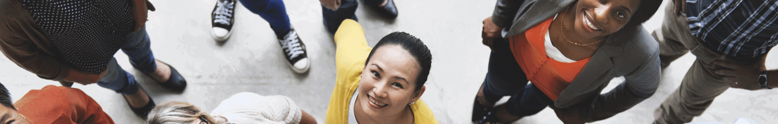 Group of people looking up