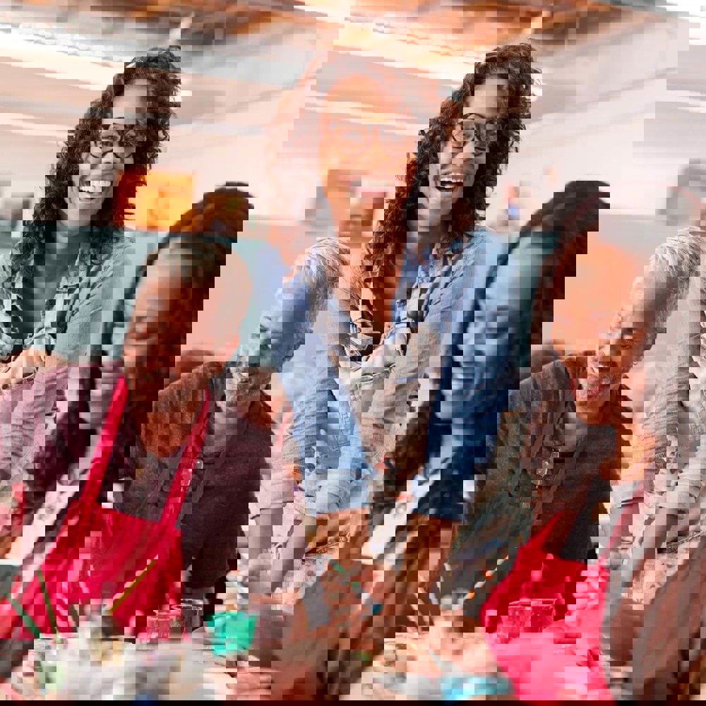 Group of people painting