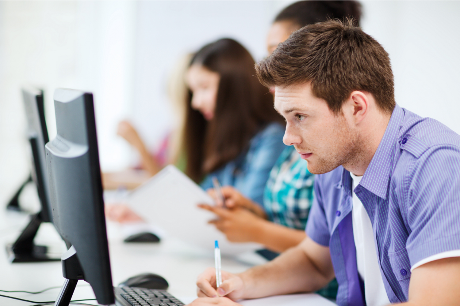 Young people at computer